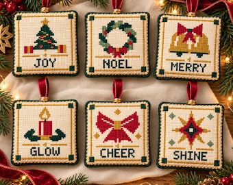 Christmas Needlepoint Ornament Patterns: 36 Designs with Alphabets & Finishing Guides, PDF Bundle