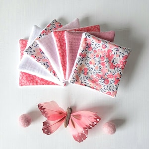 Set of 7 washable Liberty fabric makeup remover wipes with reusable pouch / Bamboo sponge baby wipes / Magic cotton pads