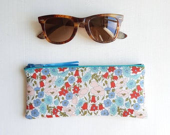 Soft glasses case in Liberty Poppy and Daisy fabric / mistress gift