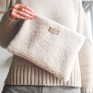 Grande pochette zippée Moumoute / Grande trousse bouclette / Trousse grand format / Pochette voyage / Cadeau femme