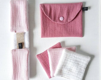 Kit bien-être pink mood (bandeau de soin + lingettes + pochette à savon) / Routine beauté durable