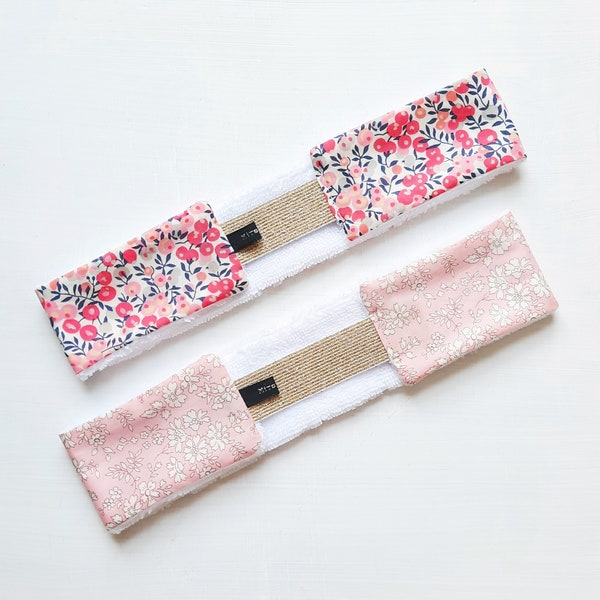 Hair band for facial care in bamboo sponge and liberty of London / women's makeup headband / Mother's Day gift