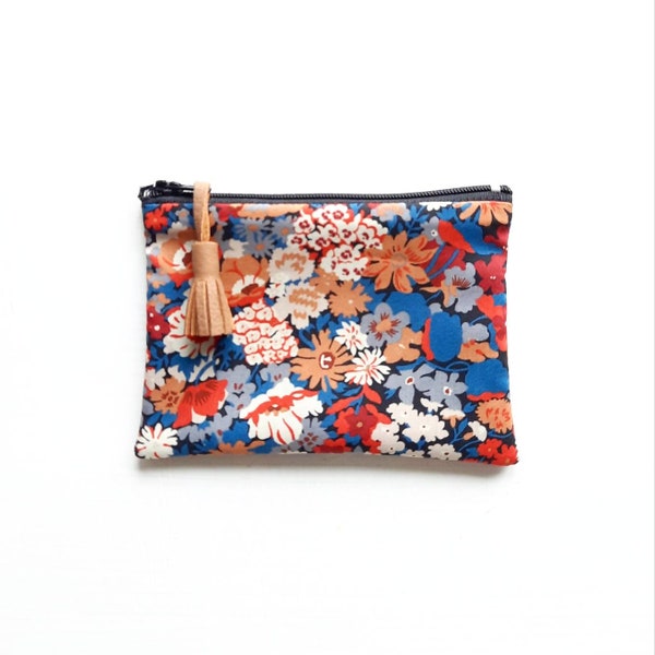 Petite pochette porte monnaie en tissu Liberty Thorpe / Trousse Liberty of London