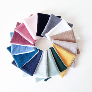 Washable makeup remover wipes in double cotton gauze / reusable bamboo sponge cotton pads / set of washable wipes / Sustainable gift