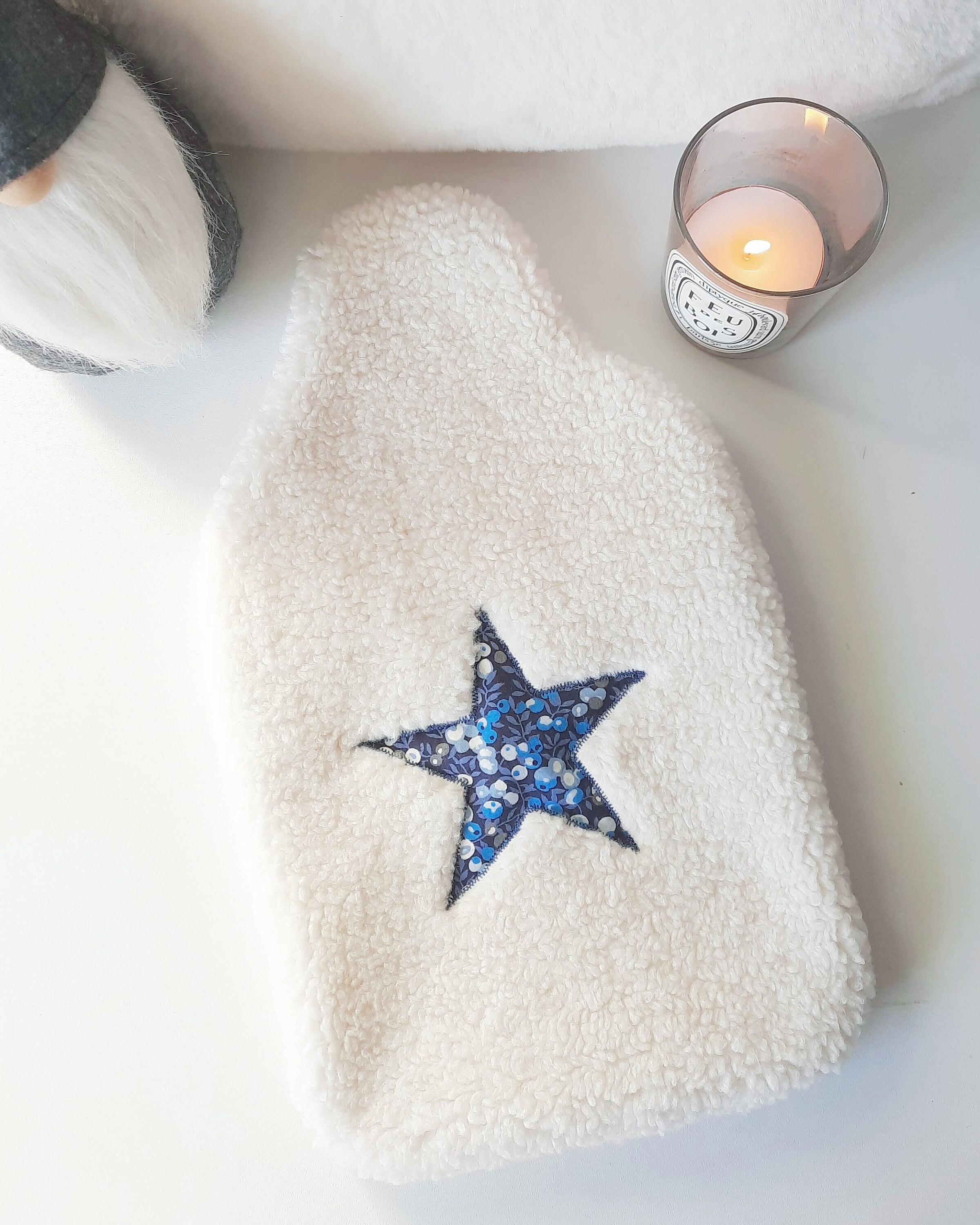 Bouillotte Naturelle Avec Housse Polaire Tricotée - Hiver, Réconfort
