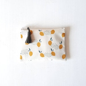 Portamonete piccolo in tessuto limone / Kit tessuto donna / Idea regalo donna