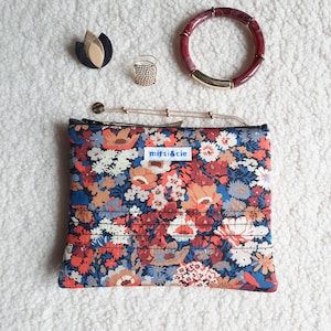 Pochette matelassée en tissu Liberty Thorpe pour femme / Trousse Liberty of London / Pochette à bijoux / Cadeau femme