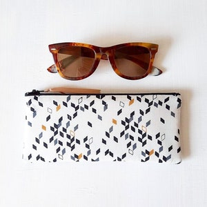 Etui à lunettes molletonné en tissu "Twist Mustard" / Etui à lunettes de soleil souple / Cadeau pour homme