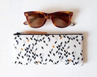 "Twist Mustard" Fabric Fleece Eyeglass Case / Soft Sunglasses Case / Gift for Men