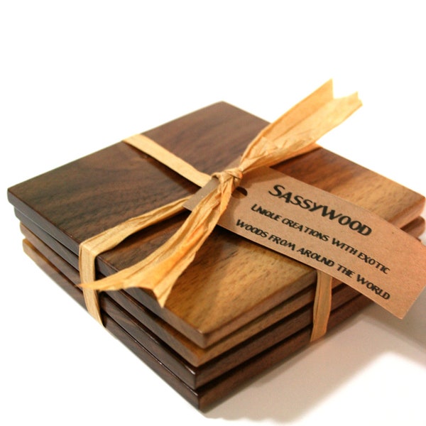 Walnut Holz Untersetzer 4er Set - Kostenloser Versand in den USA