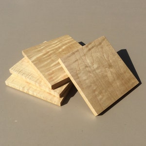 Curly Maple Wood Coaster Set 4 - Spedizione gratuita negli Stati Uniti