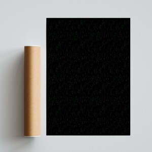 Binary Code Pattern Art Print, Green on Black Computer Coding Wall Art