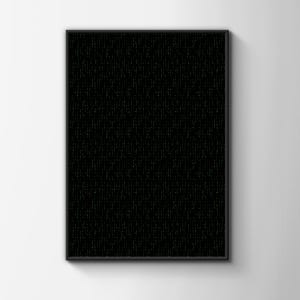 Binary Code Pattern Art Print, Green on Black Computer Coding Wall Art
