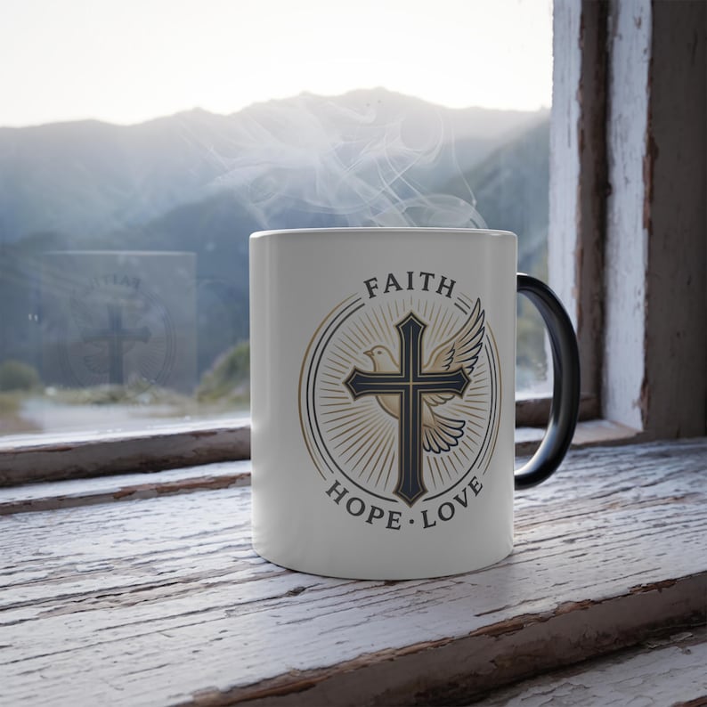 Faith Hope Love Cross Mug · 11 oz