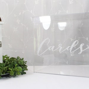 Boîte-cadeau avec couvercle - Grande boîte pour cartes en acrylique - Porte-cartes pour mariage, shower de mariage, remise des diplômes, fête d'anniversaire