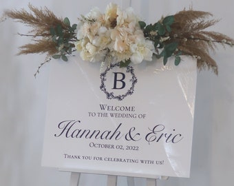 White Acrylic Wedding Welcome Sign | 18" x 24" Welcome White Acrylic Sign | Custom White Acrylic Welcome Sign