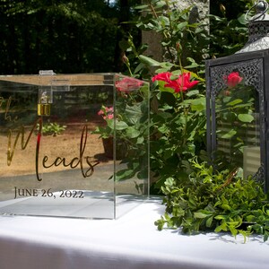Personalized Acrylic Wedding Card Box with Lock & Key