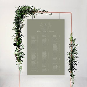 Sjabloon voor alfabetische zitplaatsindeling Download minimalistische zitplaatsen Alfabetisch afdrukbaar bewerkbaar zitplanbord