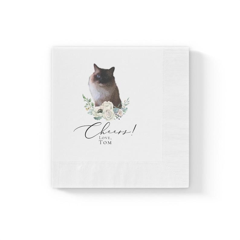 Custom Cocktail Napkins Full Color Personalized Pet Wedding Etsy