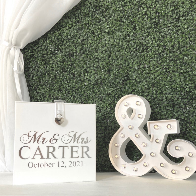 Personalized White Acrylic Wedding Card Box With Lock - Etsy