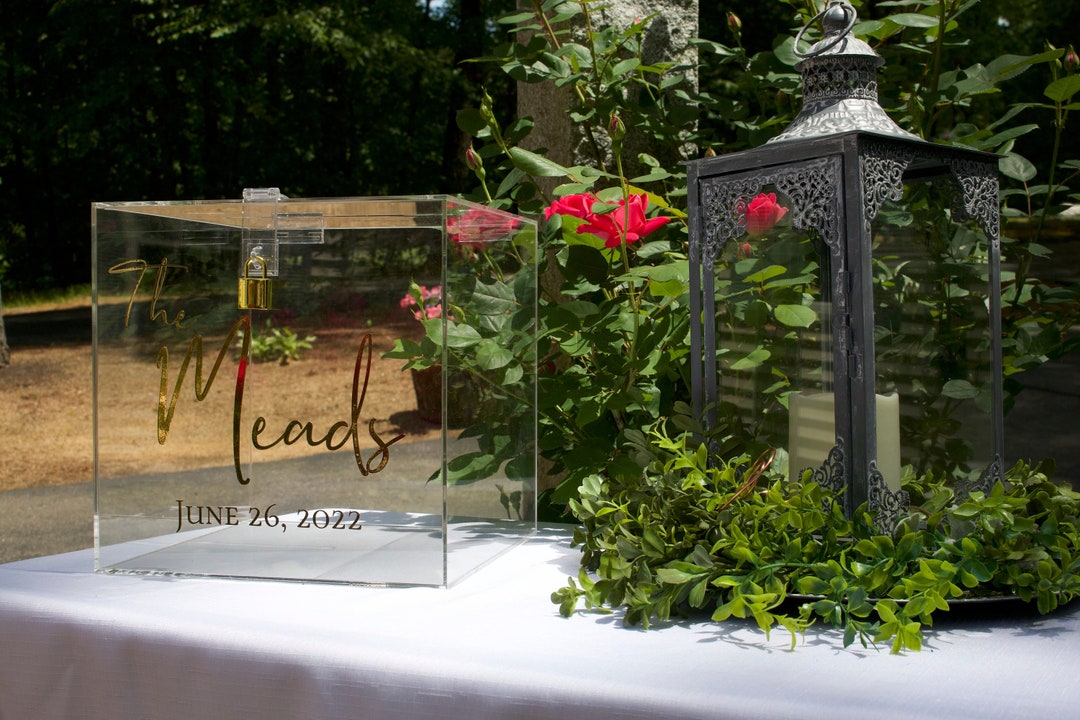 Personalized Acrylic Wedding Card Box With Lock & Key - Etsy Canada
