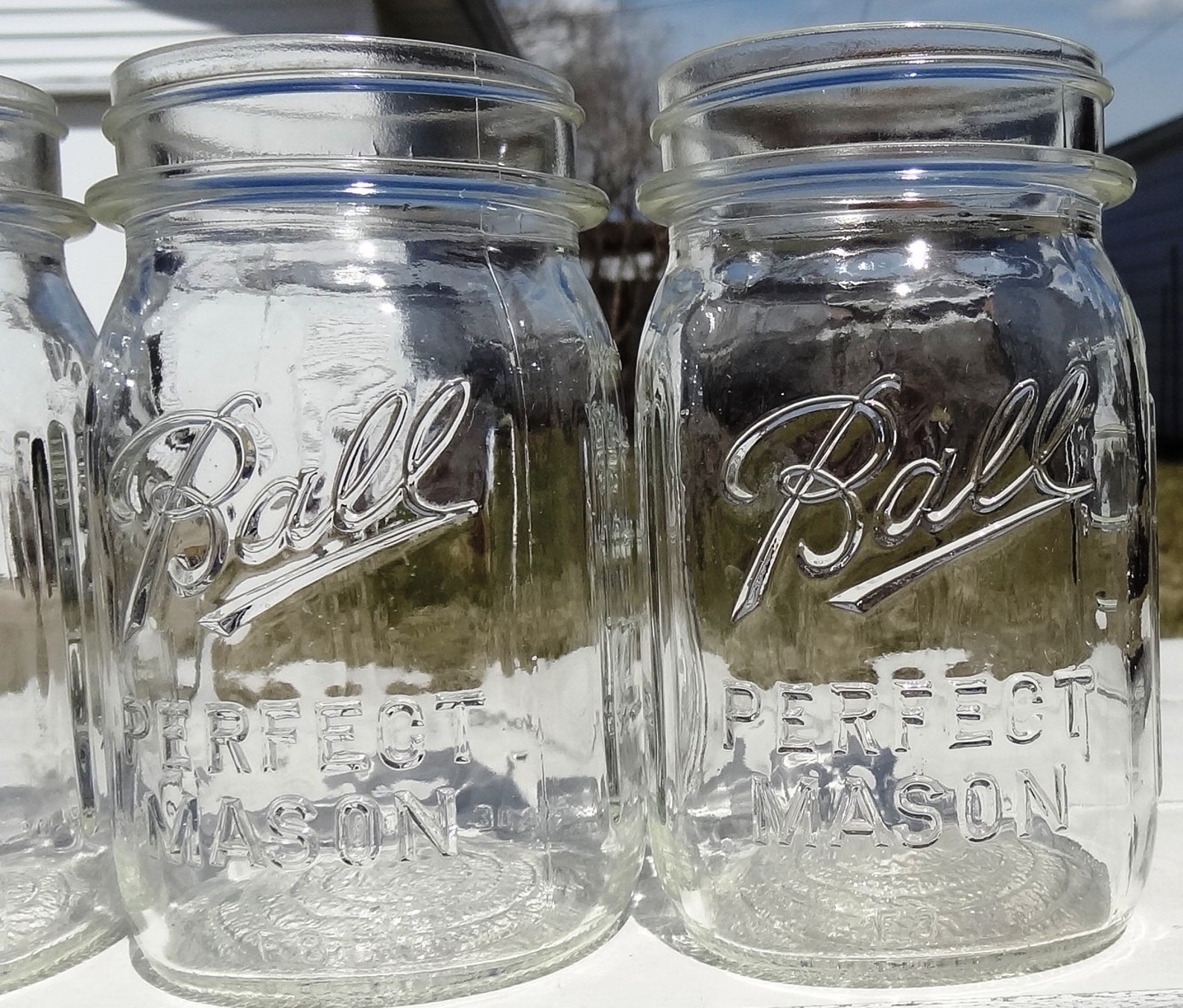 4 Ball Perfect Mason Square Pint Canning Jars With Measuring Etsy