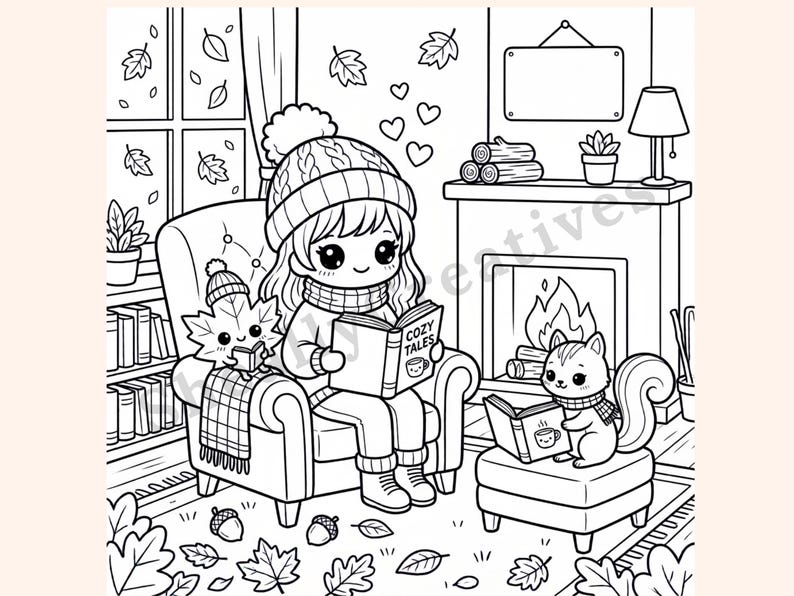 Simple Autumn Coloring Book: Cozy Fall Scenes, Pumpkins, Harvest ...