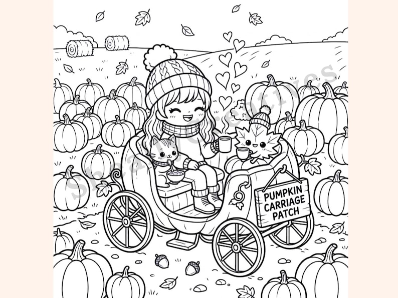 Simple Autumn Coloring Book: Cozy Fall Scenes, Pumpkins, Harvest ...