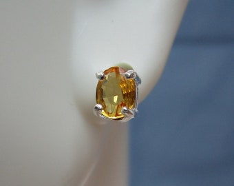 Oval Songea Sapphire Earrings in Sterling Silver  #2611