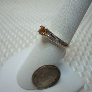 Round Cut Peach Sapphire Ring in Sterling Silver 1959 image 2