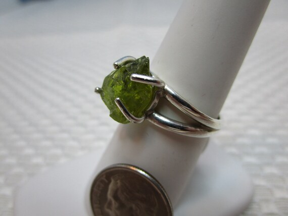 Peridot Crystal Ring in Sterling Silver - Size 6.75 #2632 - Etsy