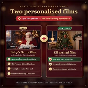 Two personalised films: Santa message plus free elf arrival film