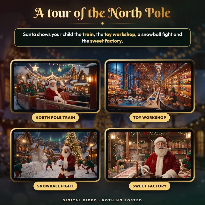 Baby's First Christmas Video from Santa, Personalized Santa Message, Says Baby's Name, Nice List, Keepsake Gift, Digital MP4 image 4