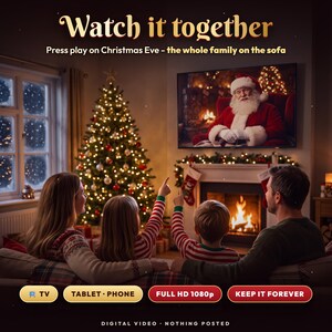 Message vidéo personnalisé du Père Noël, le Père Noël prononce le nom de votre enfant, liste des enfants sages, visite du pôle Nord, cadeau de Noël pour les enfants, fichier MP4 numérique image 7