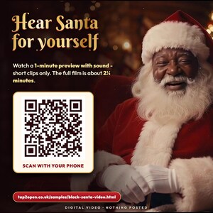 Personalized Black Santa Video Message, Santa Says Your Child's Name, Nice List, North Pole Tour, Christmas Eve Gift, Digital MP4 afbeelding 3