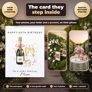Personalised Photo Birthday Card, 40th 50th 60th 70th 80th Birthday Gift, Digital Memory Card, Any Age, Printable Included