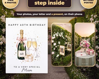 Personalised Photo Birthday Card, 40th 50th 60th 70th 80th Birthday Gift, Digital Memory Card, Any Age, Printable Included