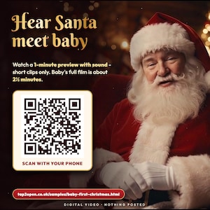 Baby's First Christmas Video from Santa, Personalized Santa Message, Says Baby's Name, Nice List, Keepsake Gift, Digital MP4 image 3