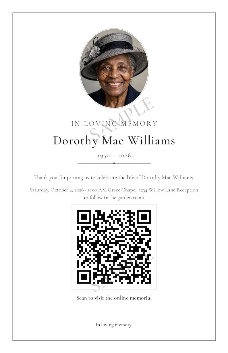 Editable Funeral Program Template, Purple Geometric Gold Dove Design ...