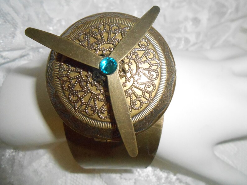 CUFF BRACELET Antique Gold OR Copper Open-Me-Up Cuff Photo Bracelet Unique
