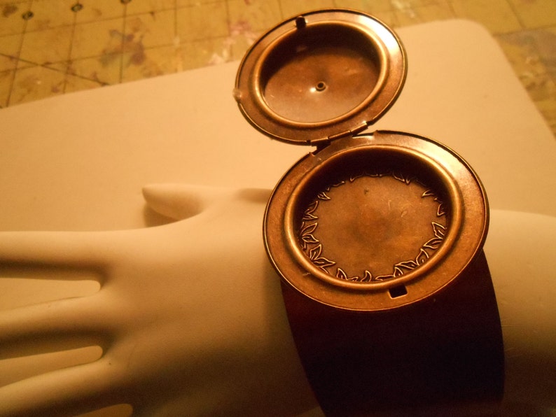 CUFF BRACELET Antique Gold OR Copper Open-Me-Up Cuff Photo Bracelet Unique