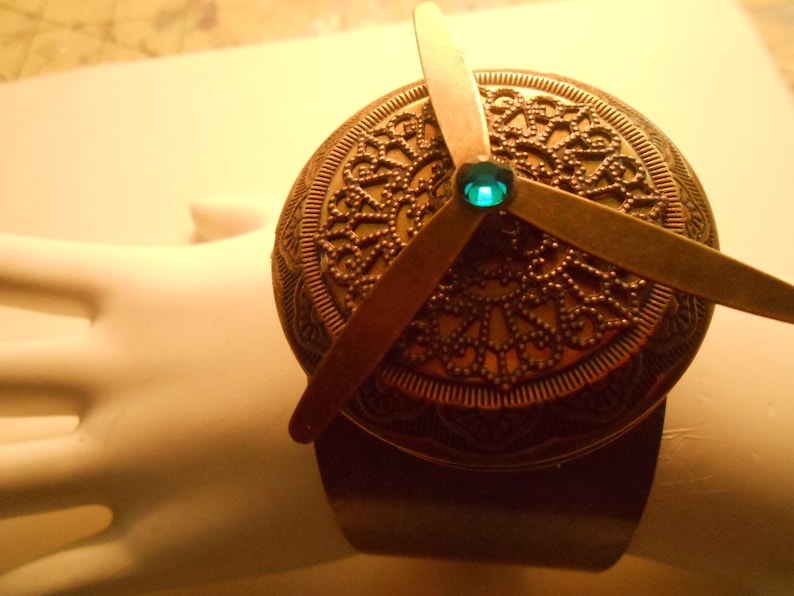 CUFF BRACELET Antique Gold OR Copper Open-Me-Up Cuff Photo Bracelet Unique