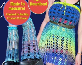PDF CROCHET PATTERN - Chained to Reality -  Made To Measure! - Multi-use Pattern - Tube Dress, Boot Covers, Skirt, Poncho, Swimsuit Cover-up