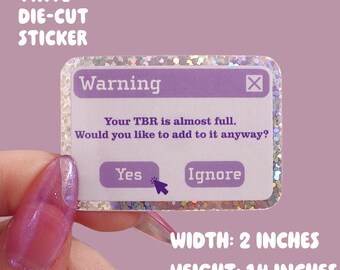 TBR Pop-up - Glossy - Glitter - Diecut Vinyl Bookish Sticker - 2 inch