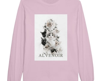 LNT001 UNISEX ALVENOIR Neko Cat Art Long Sleeve T-Shirt