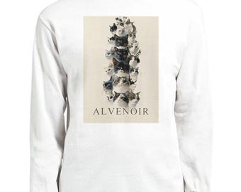 LNT003 UNISEX ALVENOIR Neko Cat Art Long Sleeve T-Shirt