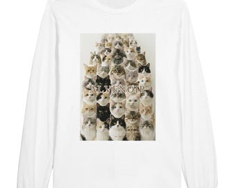 LNT005 Koszulka z długim rękawem ALVENOIR Neko Cat Art