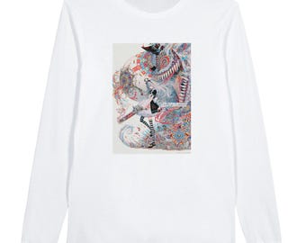 PLT-001 Alice Pop Art Long T-shirt - Wyjątkowa koszulka z długim rękawem i grafiką - Luźny styl uliczny