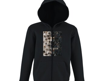 KHD004 ALVENOIR Neko Cat Art Kids Hoodie - Dziecięca bluza z kapturem zapinana na zamek z kieszeniami kangurkowymi | SOL'S Stone Kids 02092