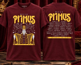 Camiseta Primus A Tribute to Kings 2026, Camiseta de gira de banda de rock vintage, Merchandising de concierto de rock progresivo, Regalo para fans de la música